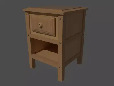 Bedside Drawer Free low-poly 3D model