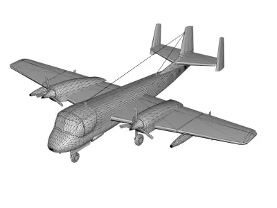 Lowpoly OV-1 Mohawk 3D Model Low-poly 3D model