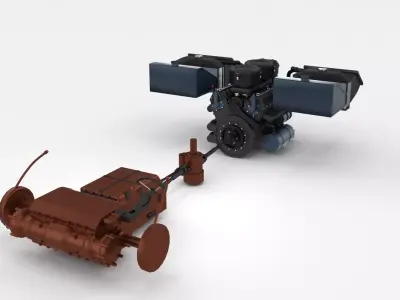 Panzer Tiger Engine and Transmission 3D model