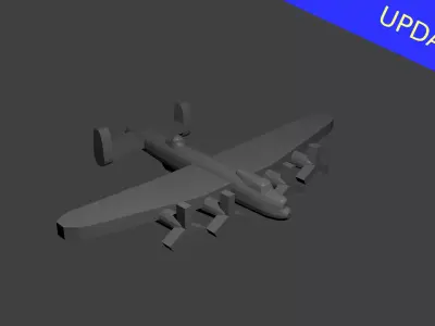British Avro Lancaster Heavy Bomber Aircraft Free 3D print model