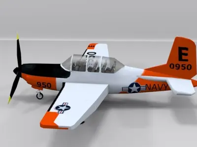 beechcraft t-34c mentor Low-poly 3D model