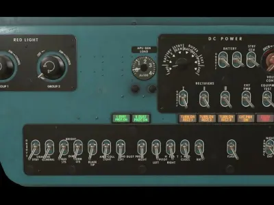 Mi-8MT Mi-17MT Right Side Console English Low-poly 3D model
