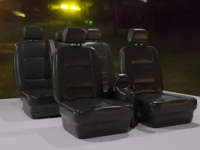 Car seat Low-poly 3D model