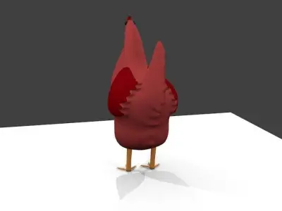 chicken cardinal canvas 3D model
