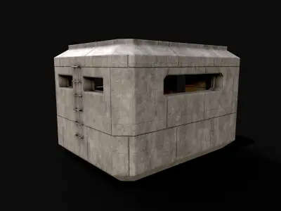 Military Concrete Bunker Base 2 Low-poly 3D model