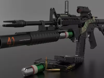 M203 Grenade Launcher Fps-Tps Low-poly 3D model