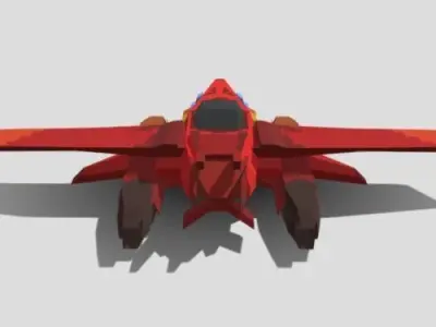 Low-Poly Scifi Fighter Jet Free low-poly 3D model