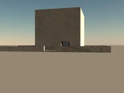 Bunker fbx concrete building in desert 3D model