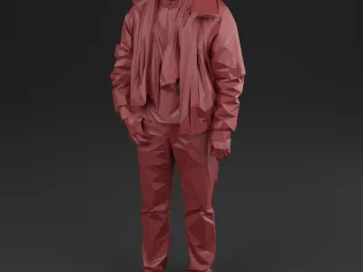 Men 02 pilot - Low Poly Low-poly 3D model