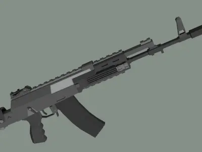 Low Poly AK-12 Assault Rifle Free low-poly 3D model