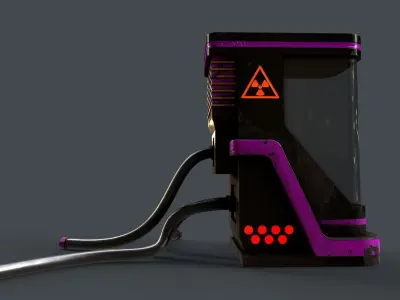 Sci-Fi Teleportation Capsule V1 - 03 Low-poly 3D model
