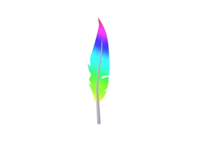 Feathers v1 009 Low-poly 3D model