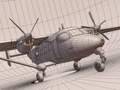 PZL M28 Bryza -Skytruck Low-poly 3D model