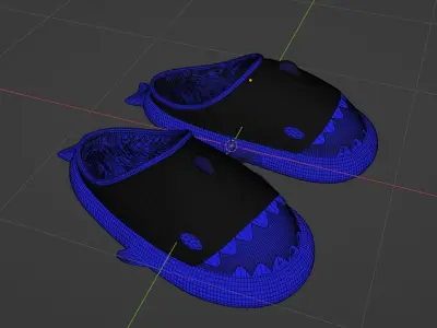 Shark FlipFlops Winter Slippers  3D model