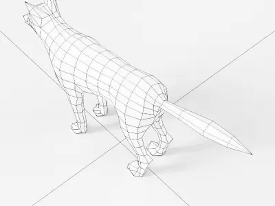Dog 3d model wolf Low-poly 3D model