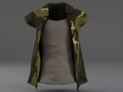 Clothing Set 5 camouflage jacket on mannequin Low-poly 3D model