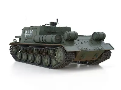 ISU-122 - 336 - Soviet heavy self-propelled gun 3D model