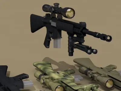 Mk12 sniper rifle 3D model