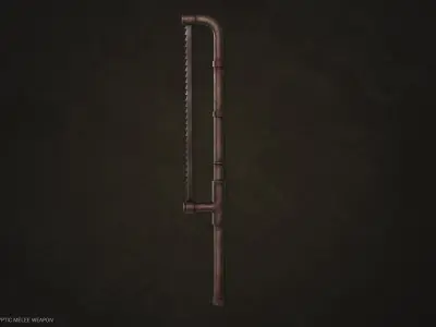 Post Apocalyptic melee weapon Low-poly 3D model buy
