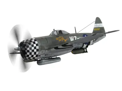 Republic P-47D Thunderbolt - No guts no glory 3D model