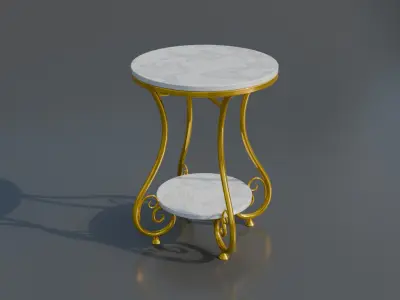 Realistic Round Coffee Table Free 3D model
