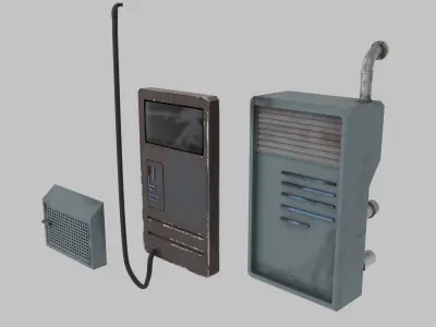 sci-fi post apocalyptic props 3D model