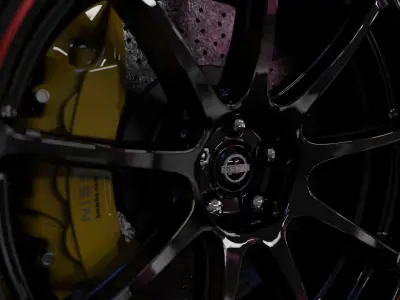 Nissan GTR parking scene Free 3D model