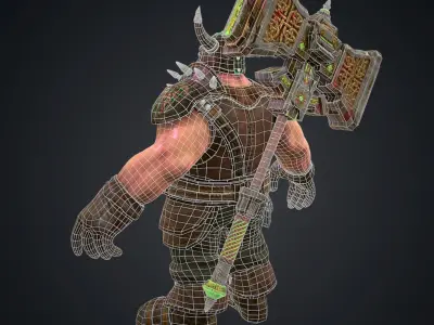 Mega hammer Low-poly 3D model