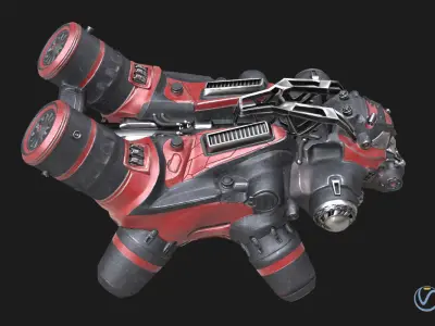 Flying truck Low-poly 3D model