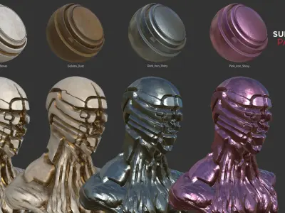 12 Creatures - Sci-fi Smart Materials Pack For Substance Painter Texture