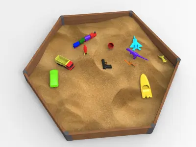 Sandbox 3D Model  Low-poly 3D model