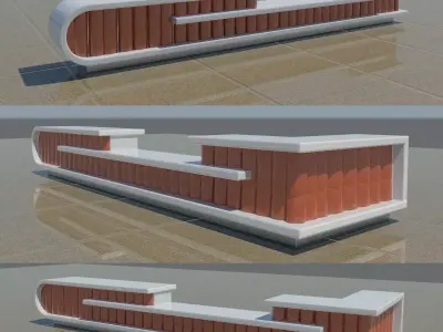 Commercial Counter - Cash Wrap 3D model