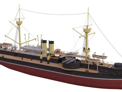 Chinese ironclad Dingyuan 3D model