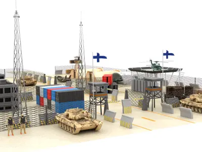  Finland Military Base Low-poly 3D model
