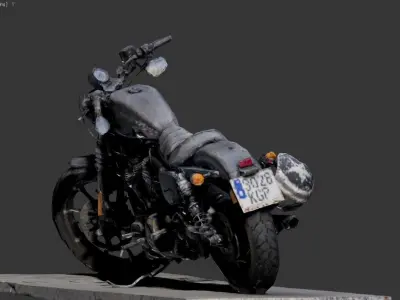 3D model of a motorcycle Low-poly 3D model