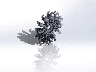 Pelton Water Wheel 3D print model