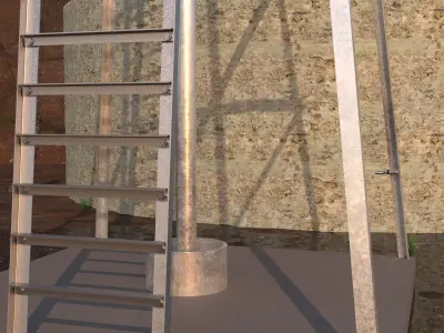 Windmill in desert 3D model