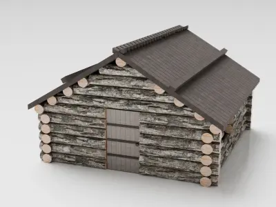 Slavic Houses Collection Low-poly 3D model