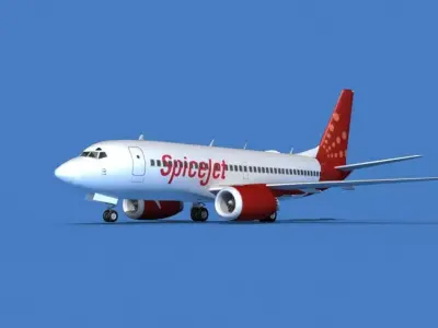 Boeing 737 MAX 7 SpiceJet 3D model