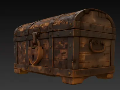 retro antique chest 3D model