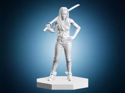 Michonne with Katana 3D print model