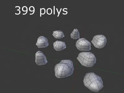 low poly rocks collection 6 group of Low-poly 3D model