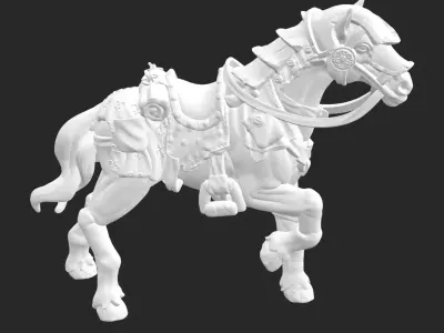 Horse with saddle 2 3D model