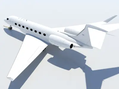 US Long Range G 650 Private Jet Static Low-poly 3D model