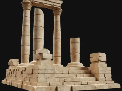 ANCIENT RUINS DESERT SAND STONE OLD TEMPLE EGYPT AAA COLLECTION Low-poly 3D model