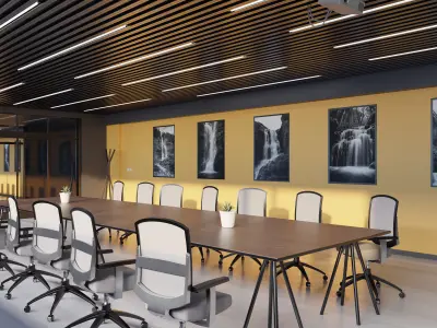 Modern Office - Hipoly 3D Model -blender - fbx - obj 3D model