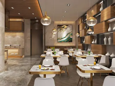 Modern Luxury Buffet in Hotel 3D model