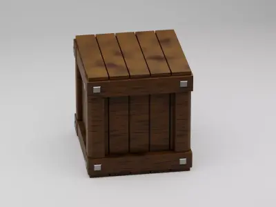 Low Poly Wooden Crate 3D model