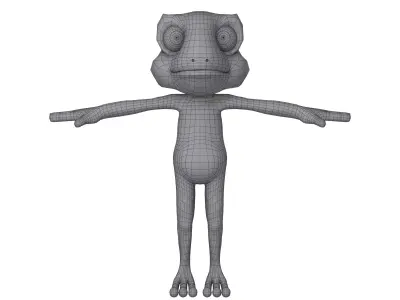 Frog cartoon 02 3D model
