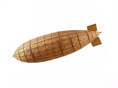 Vintage Wooden Airship model pack Low-poly 3D model